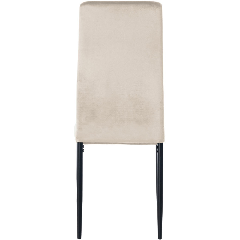 Chaise de salle à manger en velours Savino crème