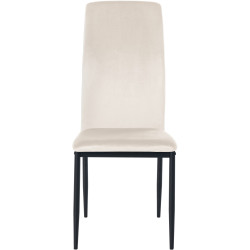 Chaise de salle à manger en velours Savino crème