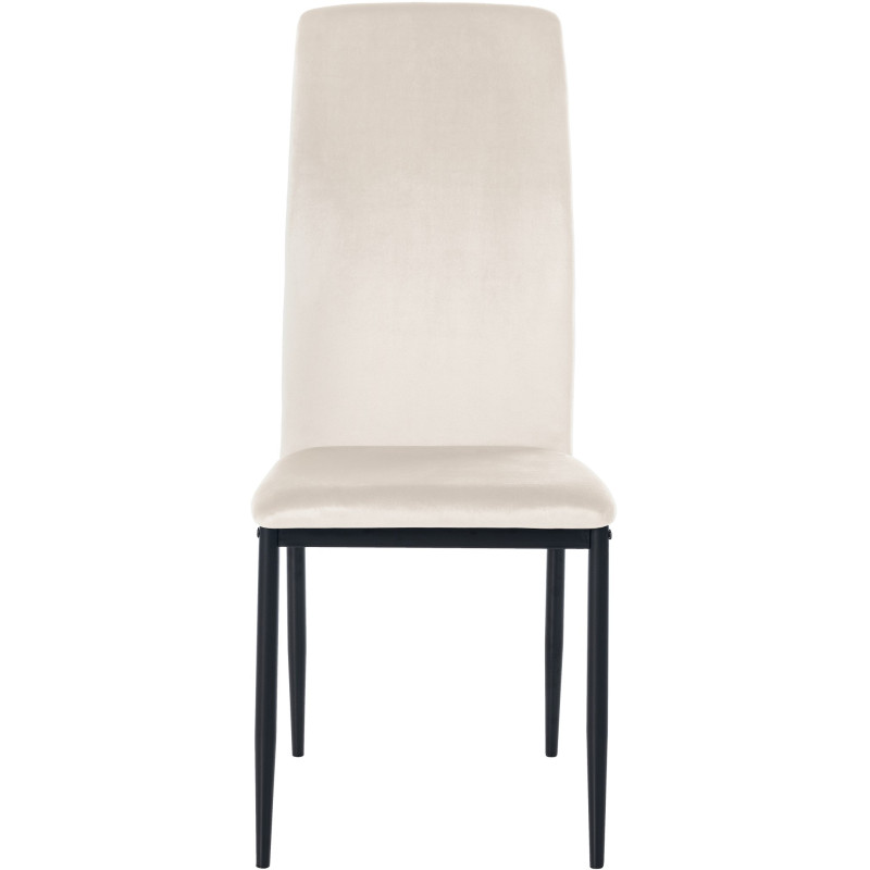 Chaise de salle à manger en velours Savino crème