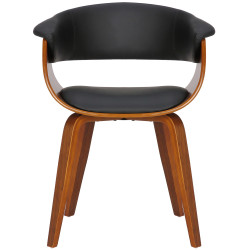 Chaise Bruce simili cuir noyer noir