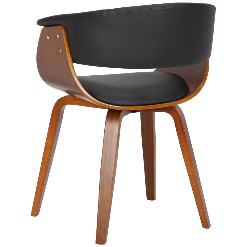 Chaise Bruce simili cuir noyer noir