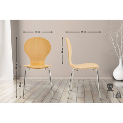 Ensemble de 2 chaises visiteurs Diego naturel