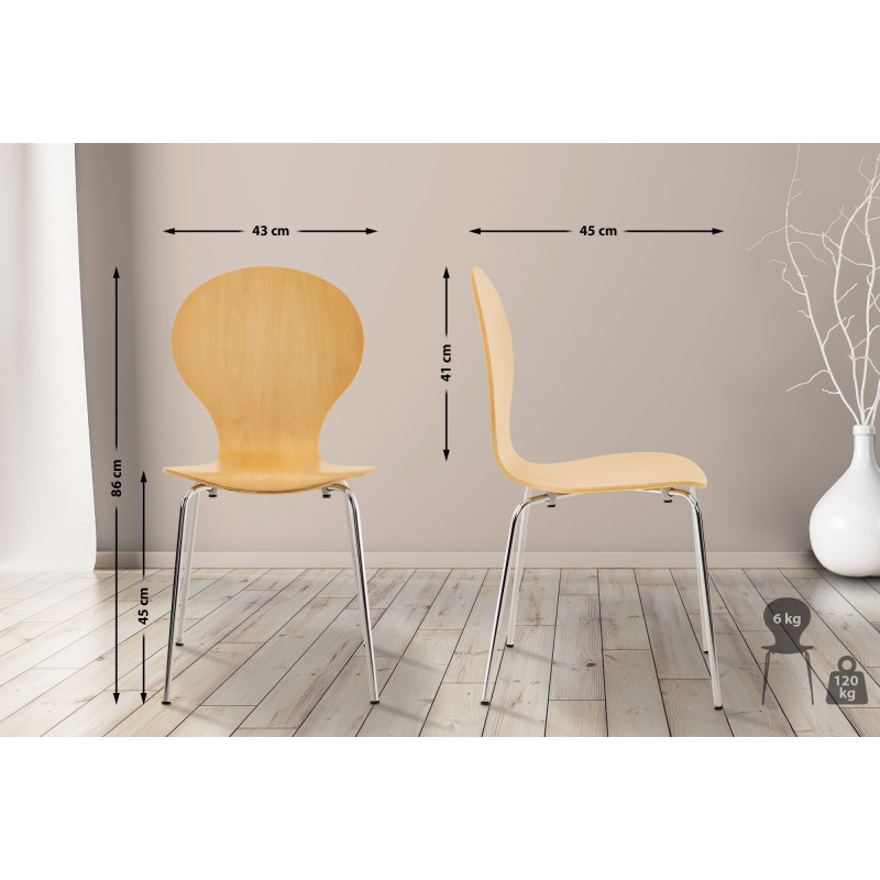Ensemble de 2 chaises visiteurs Diego naturel