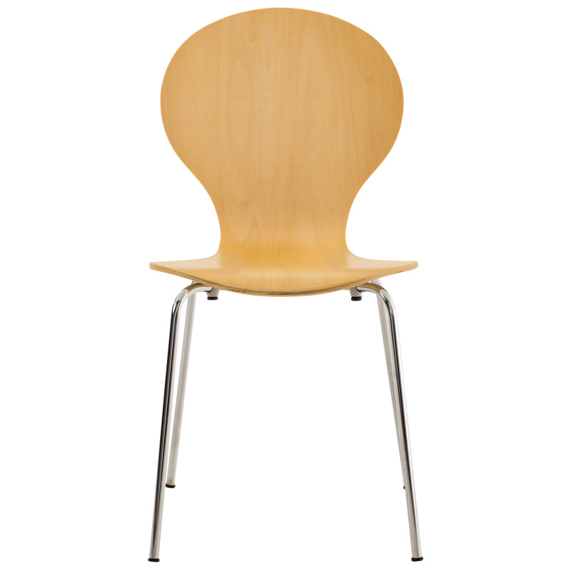 Set De 2 Sillas De Comedor Apilable Diego Natural