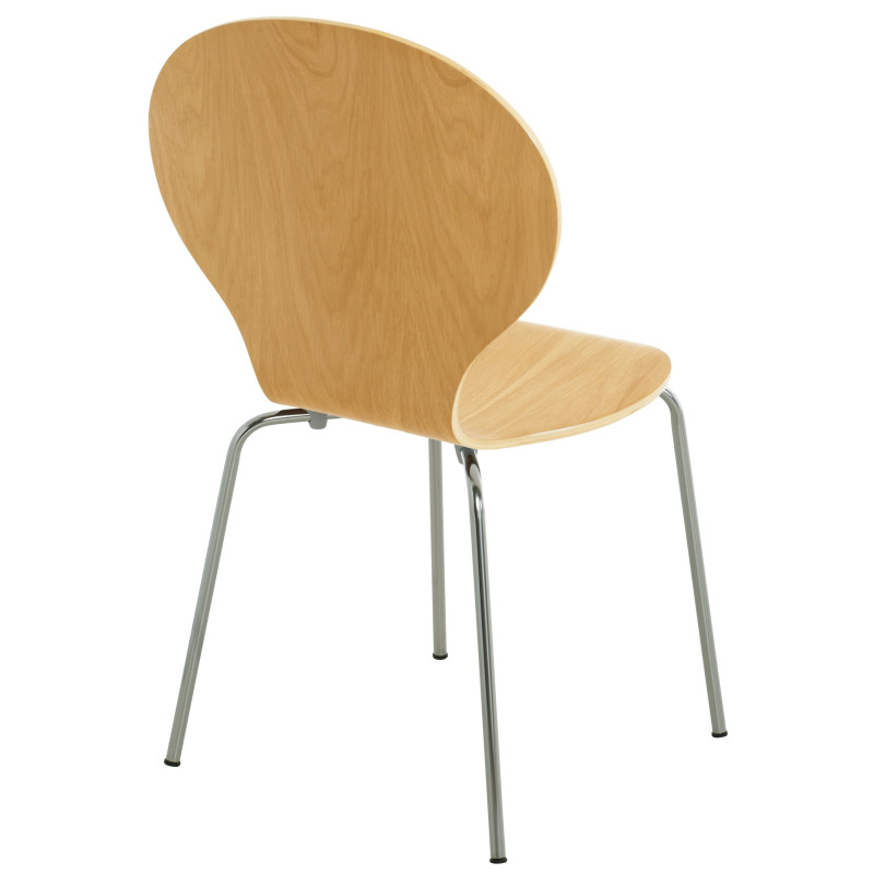 Set De 2 Sillas De Comedor Apilable Diego Natural