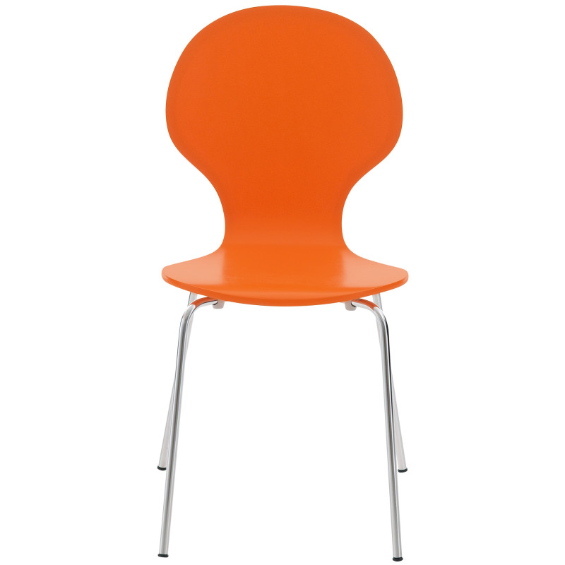 Set De 2 Sillas De Comedor Apilable Diego Naranja