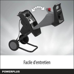 Powerplus Broyeur de Végétaux électrique POWEG5011 - 2400 W, Max. Ш40 mm, Poussoir, Roues et Sac de Ramassage de 50 l Inclus