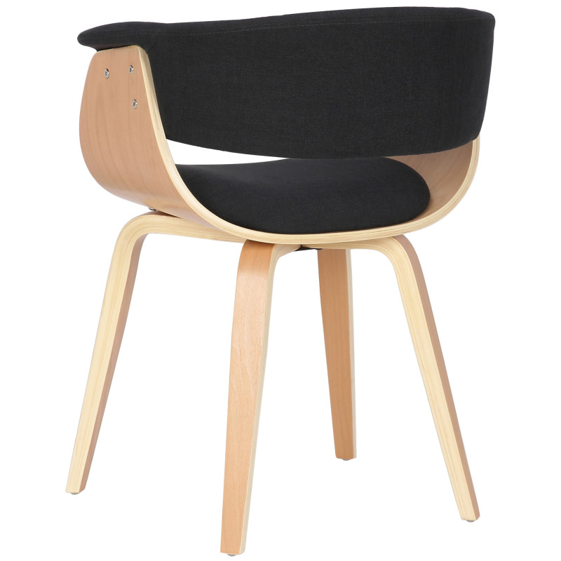 Chaise Bruce tissu naturel noir