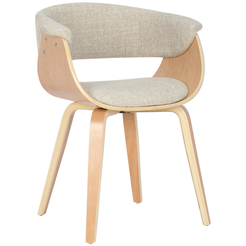 Chaise Bruce tissu naturel crème