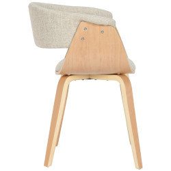 Chaise Bruce tissu naturel crème
