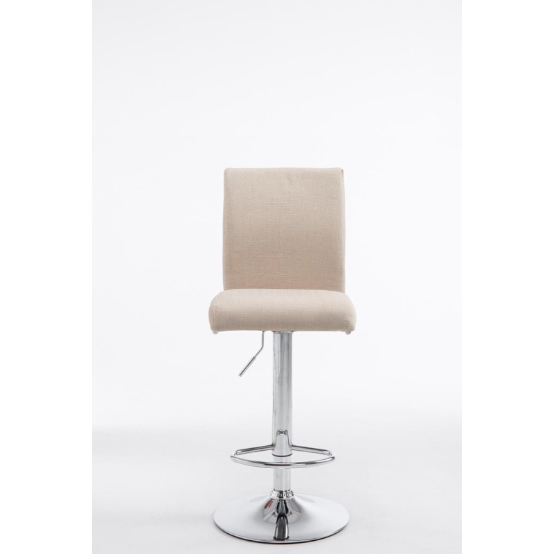 Lot de 2 tabourets de bar Cologne tissu chromé crème