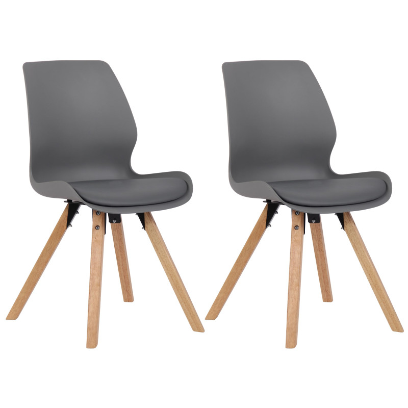 Lot de 2 chaises Luna en plastique gris