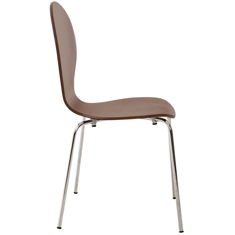 Set De 2 Sillas De Comedor Apilable Diego Marrón