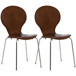Lot de 2 chaises visiteurs Diego marron