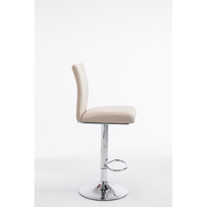 Lot de 2 tabourets de bar Cologne tissu chromé crème