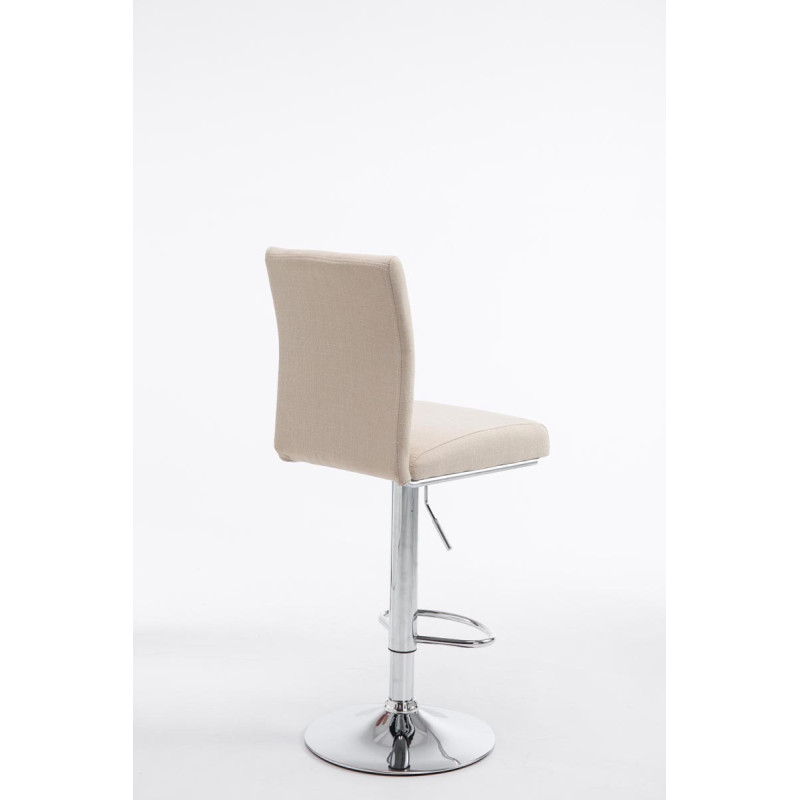 Lot de 2 tabourets de bar Cologne tissu chromé crème