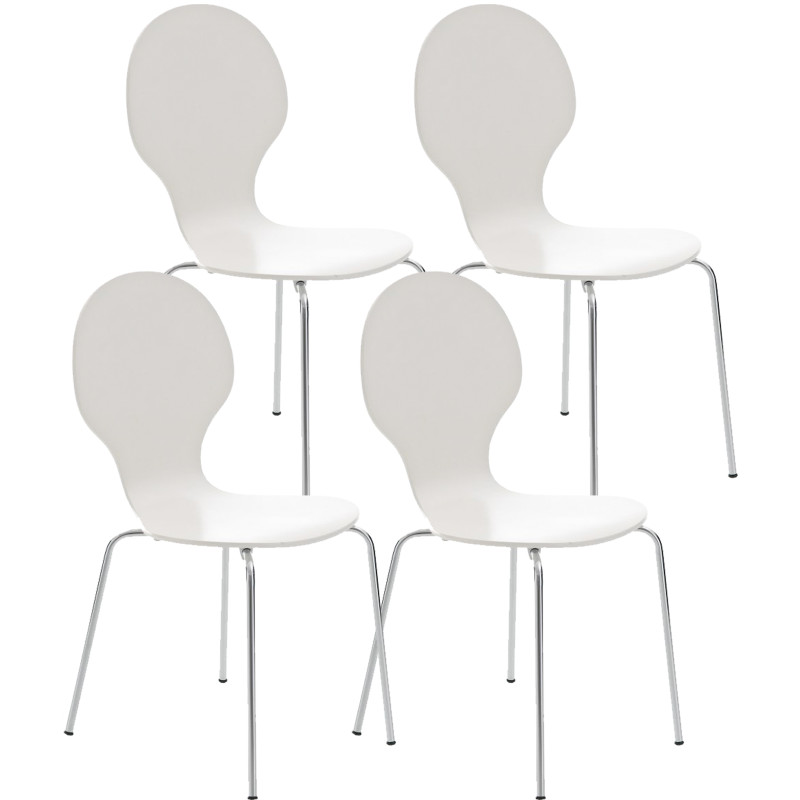 Ensemble de 4 chaises visiteurs Diego blanches