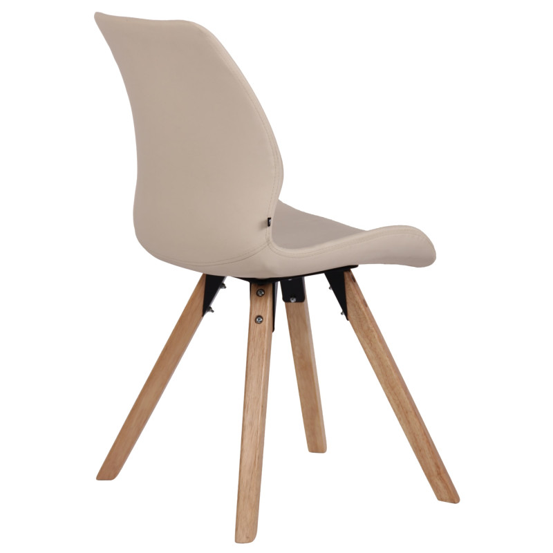 Lot de 2 chaises Luna simili cuir crème