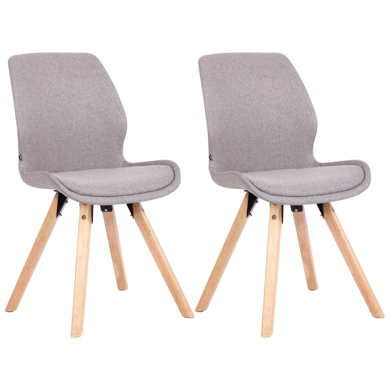 Lot de 2 chaises Luna en tissu gris