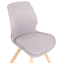 Lot de 2 chaises Luna en tissu gris