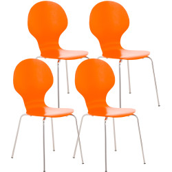 Lot de 4 chaises visiteurs Diego orange