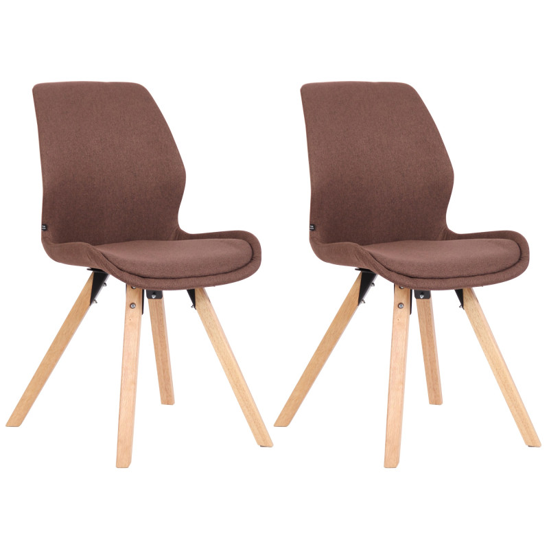 Lot de 2 chaises Luna en tissu brun
