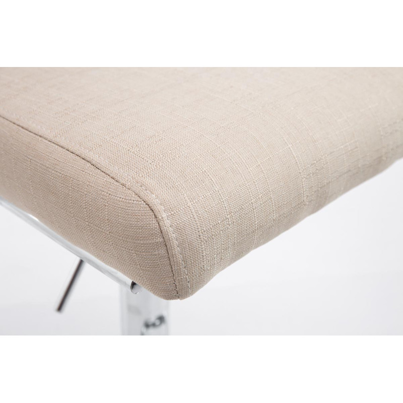 Lot de 2 tabourets de bar Cologne tissu chromé crème