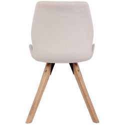 Lot de 2 chaises Luna velours crème
