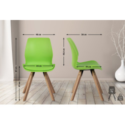 Lot de 4 chaises Luna en plastique vert