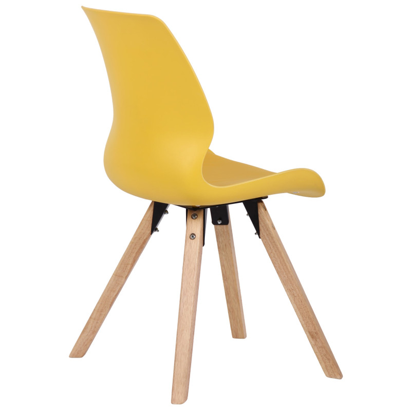 Lot de 4 chaises Luna en plastique jaune