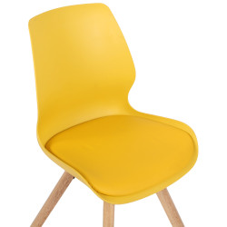 Lot de 4 chaises Luna en plastique jaune