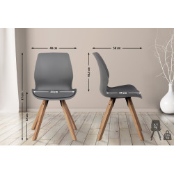 Lot de 4 chaises Luna en plastique gris