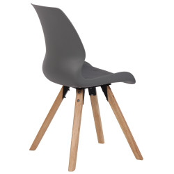 Lot de 4 chaises Luna en plastique gris