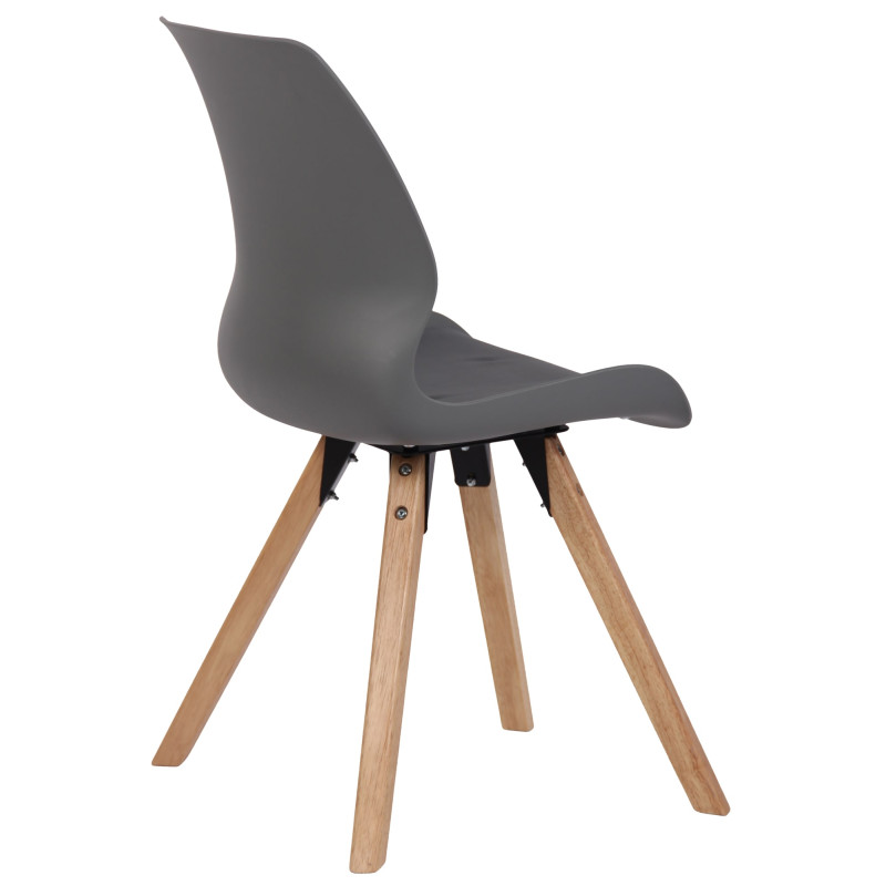 Lot de 4 chaises Luna en plastique gris