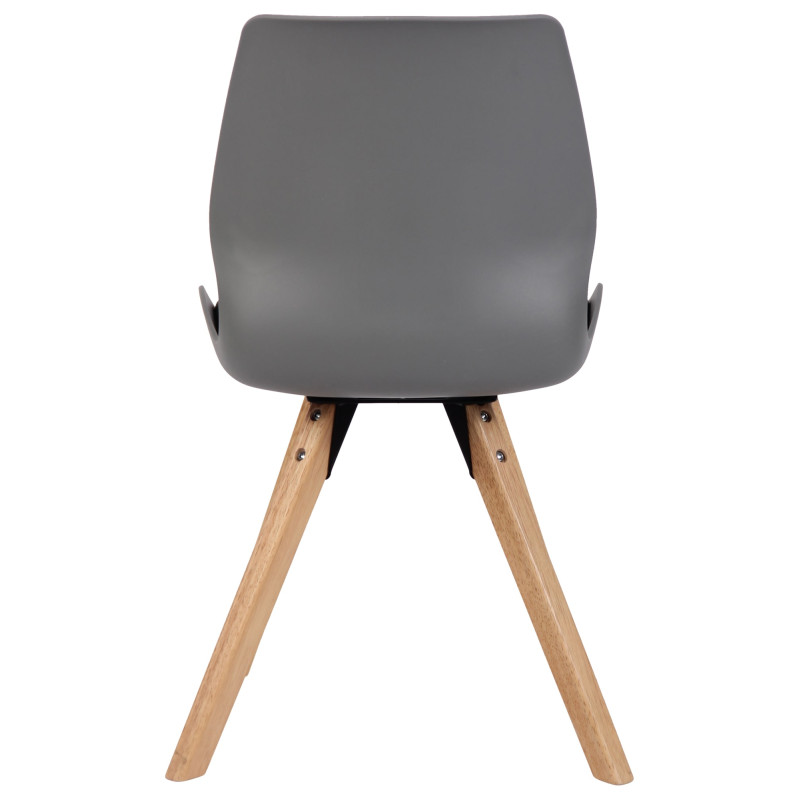 Lot de 4 chaises Luna en plastique gris