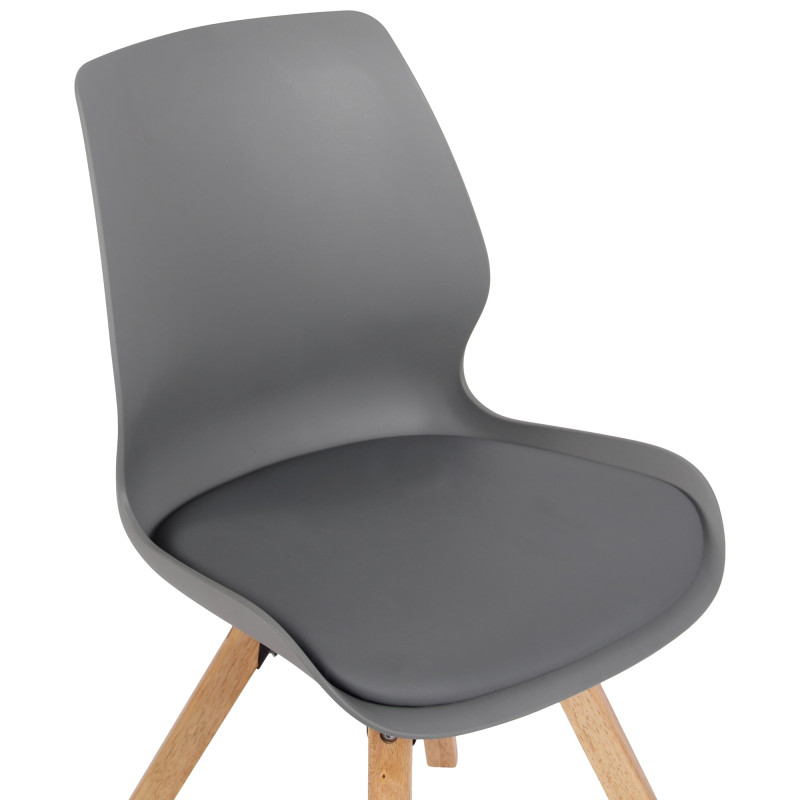 Lot de 4 chaises Luna en plastique gris