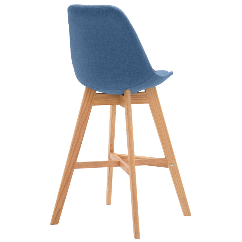 Lot de 2 tabourets de bar Cannes tissu natura bleu