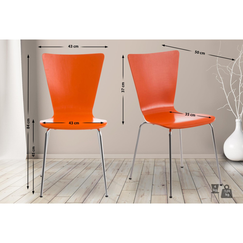 Chaise visiteur Aaron orange
