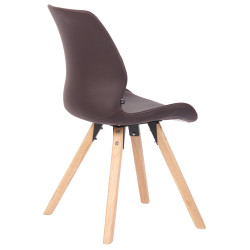 Lot de 4 chaises Luna simili cuir brun