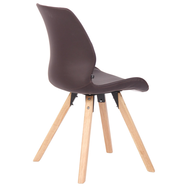 Lot de 4 chaises Luna simili cuir brun