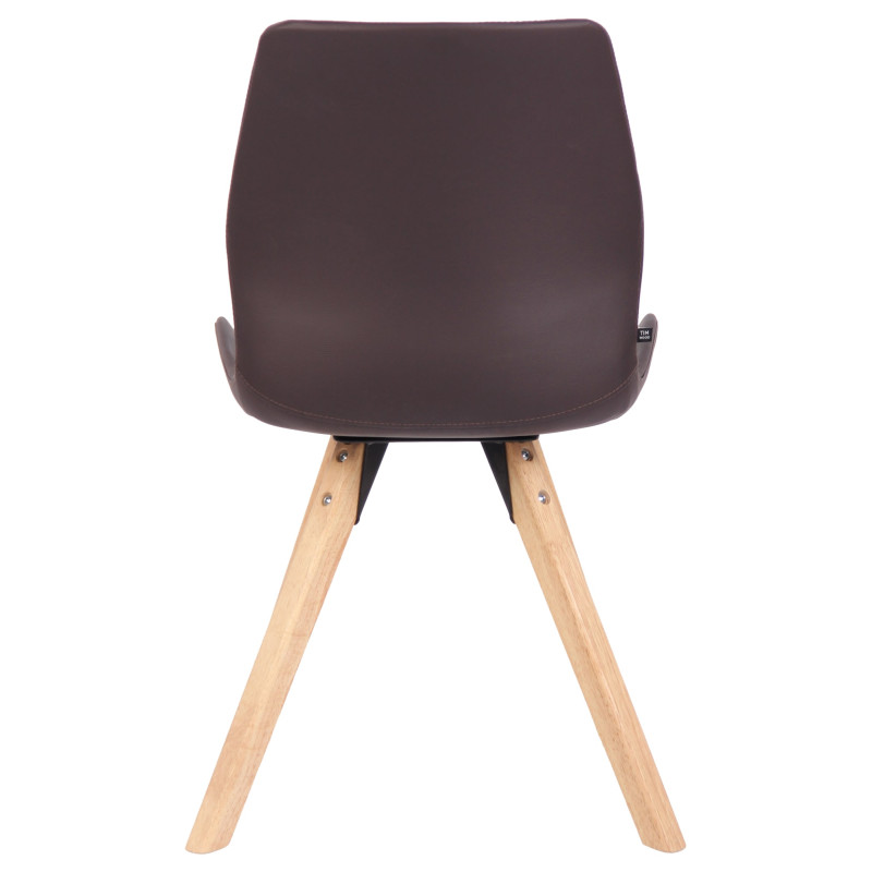 Lot de 4 chaises Luna simili cuir brun