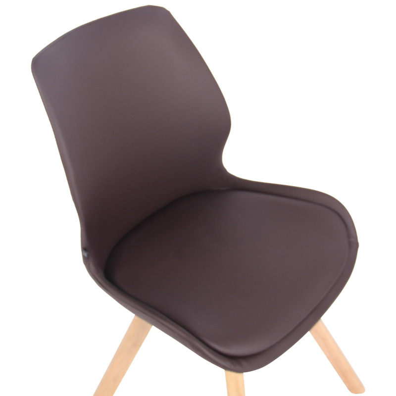 Lot de 4 chaises Luna simili cuir brun
