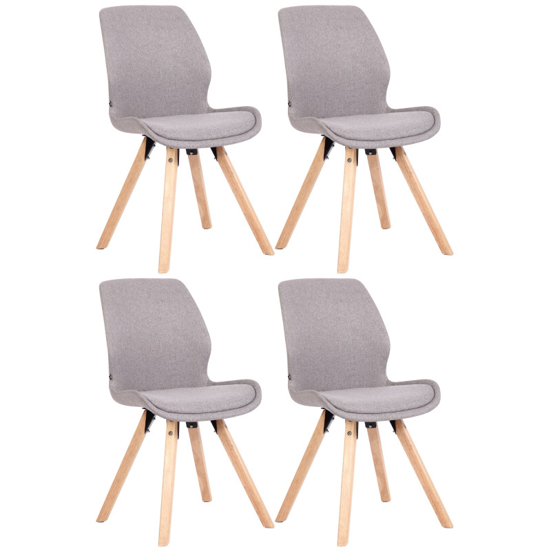 Lot de 4 chaises Luna en tissu gris