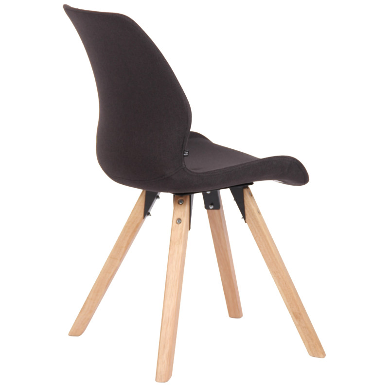 Lot de 4 chaises Luna en tissu noir