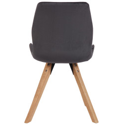 Lot de 4 chaises Luna velours gris foncé