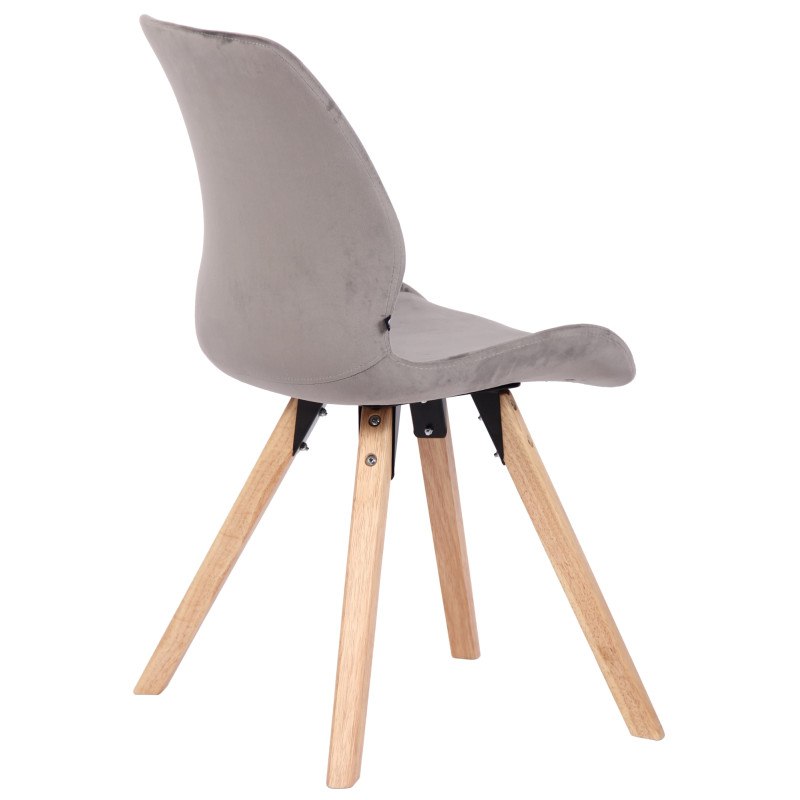 Lot de 4 chaises Luna velours gris