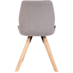 Lot de 4 chaises Luna velours gris
