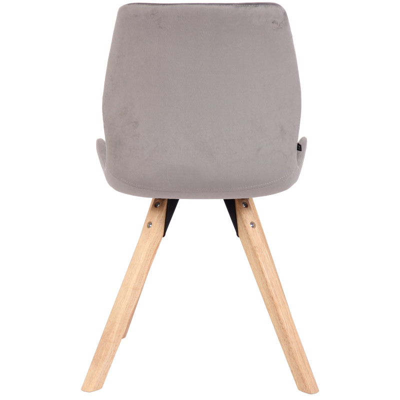 Lot de 4 chaises Luna velours gris