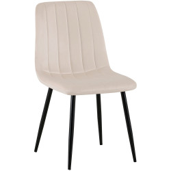 Chaise Dijon en velours crème