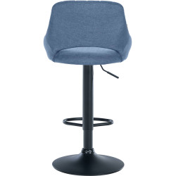 Tabouret de bar Milet tissu noir bleu